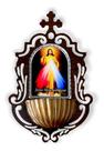 Pia Para Água Benta Jesus Misericordioso De Parede 16cm Pia Para Água Benta Jesus Misericordioso De Parede 16cm