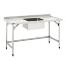 Pia Total Inox 304 1,80x0,60x0,90 com Cuba Central 50x40x25 Fritomaq