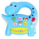 Pianinho de Dinossauro Bebê com Músicas Luz Som de Animais Azul Pianinho de Dinossauro Bebê com Músicas Luz Som de Animais Azul