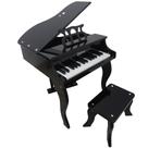 Piano de Cauda Infantil com Banco e Suporte de Partitura Preto Rhythmic