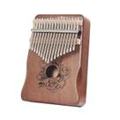 Piano de polegar Kalimba com design floral vintage de madeira de 17 teclas