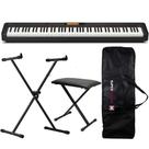 Piano Digital Casio CDP-S360 Preto + Suporte em X + Banqueta + Capa Piano Digital Casio CDP-S360 Preto + Suporte em X + Banqueta + Capa