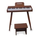 Piano eletrico turbo infantil 37 teclas madeira