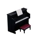 Piano preto em miniatura Dollhouse Furniture com banqueta em escala 1/12 Piano preto em miniatura Dollhouse Furniture com banqueta em escala 1/12