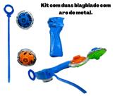 Pião metal Com Lançador De Mão c/ Beyblade