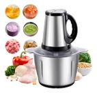 Picador Moedor De Carne Legumes Temperos Caseiro Elétrico 3l + Descascador