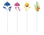 Pick Decorativo Baby Shark - 8 unidades - Cromus - Inspire sua Festa Loja