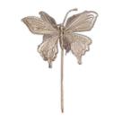Pick Decorativo Natal Borboleta Champanhe 17cm - 1 Unidade