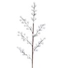 Pick natalino Azevinho Berry de veludo branco nevado 64 cm