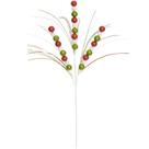 Pick natalino Azevinho gigante lúdico verde, vermelho e branco com glitter 74 cm