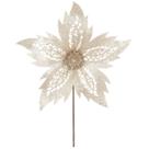 Pick natalino Flor Bico de Papagaio com glitter champanhe 26 cm Pick natalino Flor Bico de Papagaio com glitter champanhe 26 cm