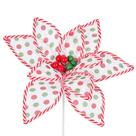 Pick natalino Flor Poinsétia Bico de Papagaio poá vermelho e verde Grillo 54 cm