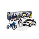 Pick up com moto e bonequinho policia ou bombeiro samba toys Pick up com moto e bonequinho policia ou bombeiro samba toys