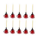 Picks Decorativos Mini Vassoura Tule Laranja - 10 Unidades