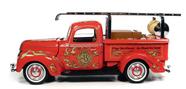 Pickup Bombeiros Custom Com Figura Rat Fink Auto World 1/18