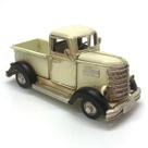 Pickup Miniatura Caminhonete em Metal - Decoração Vintage - Bege 17cm