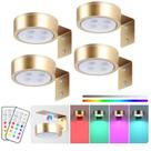 Picture Light KELUOLY, pacote com 4 unidades, RGB, operado por bateria, dourado