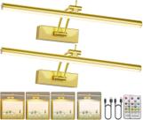 Picture Light Yuichoy, pacote com 2 unidades sem fio, 16" e 5200mAh, dourado