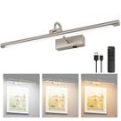 Picture Lights Aipsun Brushed Nickel 60cm com bateria recarregável