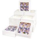 Pie Boxes Bakepacker 55 unidades brancas 20x20x6 cm com janela (pop-up automático)