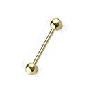 Piercing 100% Titânio Dourado Barbell Língua Hipoalergênico