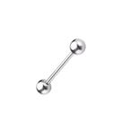 Piercing 100% Titânio Prata Barbell Língua Hipoalergênico
