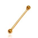 Piercing 24mm Reto Bolinha 3mm Ouro 18k 750 c/ Estojo e Certificado