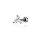 Piercing 3 pontos de luz zircônias Prata 925 e aço