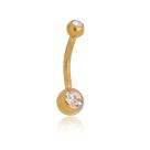 Piercing Aço Cirúrgico PVD Gold Rosca Externa 10mm Cor:DouradoTamanho:Boreal