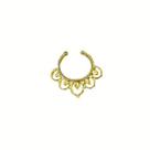 Piercing Aço Cirurgico Septo Petala De Lótus De Zirconia 8mm Dourado