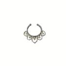 Piercing Aço Cirurgico Septo Petala De Lótus De Zirconia 8mm Prata