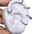Piercing Argola Articulada Clicke Segmentada Prateada Aço Cirúrgico