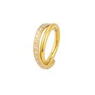 Piercing Argola Articulada Dupla Trançada X em Titânio com Zircônias