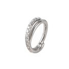 Piercing Argola Articulada Dupla Trançada X em Titânio com Zircônias