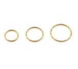 Piercing Argola Articulada em Aço Cirúrgico PVD Dourado 0.8mm para Aba Nasal- Fininha