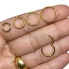 Piercing Argola Articulada Lisa Titânio Dourado Tamanhos 6mm 8mm 10mm e 12mm