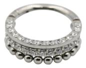 Piercing Argola Click Com Pedras Cravejadas E Esferas