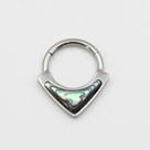 Piercing Argola Click Triangulo Abalone Titânio Antialérgico Piercing Argola Click Triangulo Abalone Titânio Antialérgico