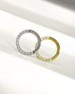 Piercing Argola com Zircônias Frontal em Titânio - Joia Minimalista
