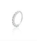 Piercing argola cravejada prata 925 zircônias 7mm torção Piercing argola cravejada prata 925 zircônias 7mm torção
