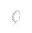 Piercing argola cravejada prata 925 zircônias 7mm torção