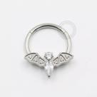 Piercing Argola de Titânio Morcego com Zircônia