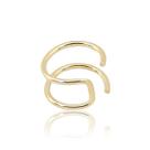 Piercing Argola Dupla Ouro 18k Maciço Pressão Encaixe