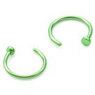Piercing Argola em Titânio para Nariz Aba Nasal 0,8mm com Trava - Verde Anodizado