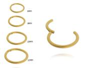 Piercing Argola Lisa Clicker Segmento Aço Cirúrgico Ouro PVD Cor:DouradoTamanho:10mm (G)