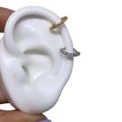 Piercing Argola Orelha e Nariz Cravejada Com Pedras Zircônia Torção 8mm