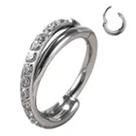 Piercing Argola Titânio Clicker dupla com Zircônia Cravejada 1.2*10mm