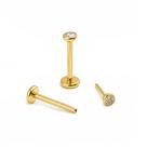 Piercing Australiano em Titânio Pin Push Com Zircônias