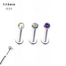 Piercing Australiano Ponto de Luz Titânio G23 Ouro PVD Cor:DouradoTamanho:Boreal