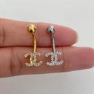 Piercing BANANA PRATA 925 DOUBLE C com Zircônias Piercing BANANA PRATA 925 DOUBLE C com Zircônias